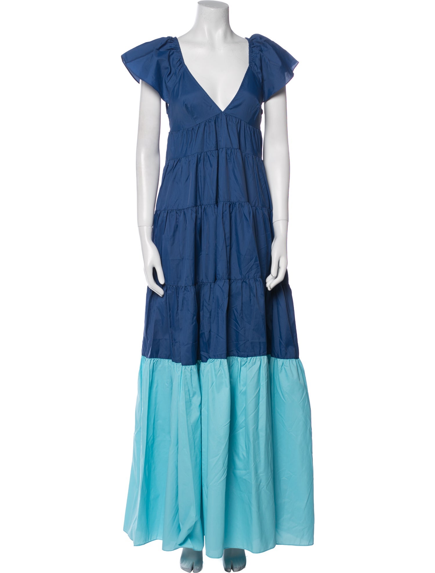 Staud V-Neck Long Dress
