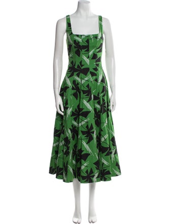 Staud Floral Print Long Dress