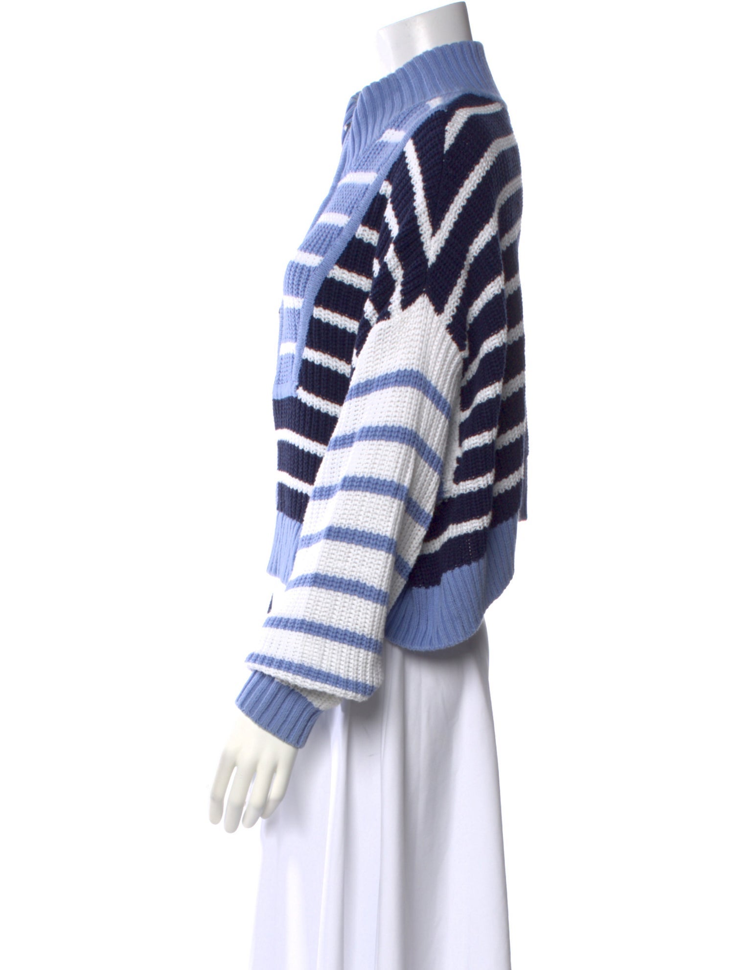 Staud Striped Mock Neck Sweater