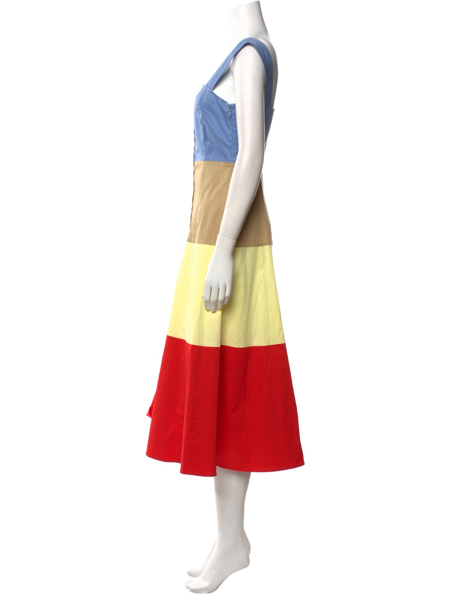 Staud Colorblock Pattern Long Dress
