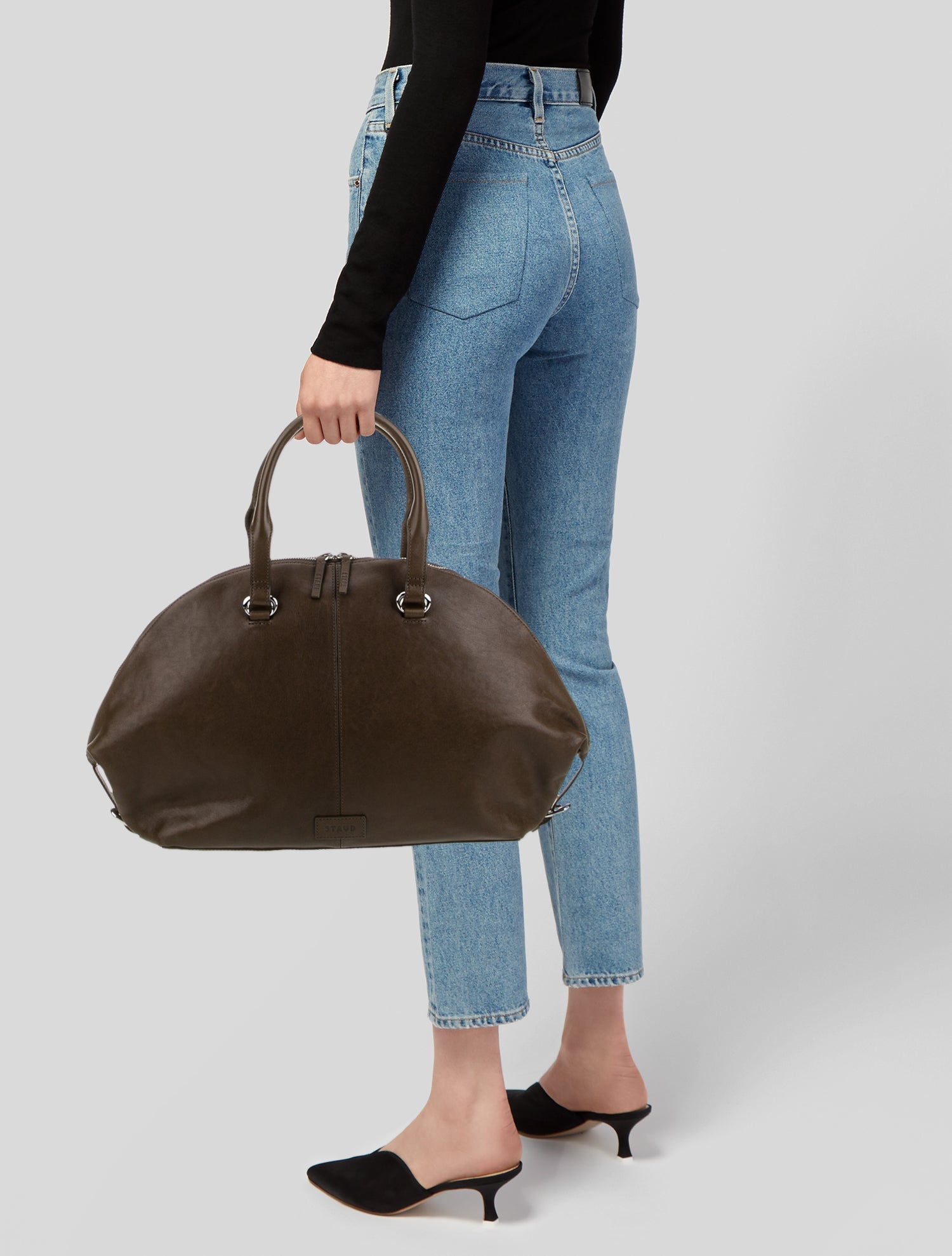 Staud Leather Top Handle Bag
