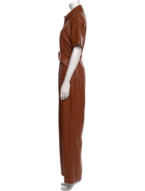 Staud Faux Leather Jumpsuit