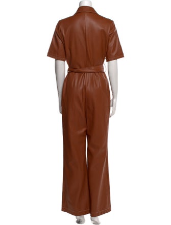 Staud Faux Leather Jumpsuit