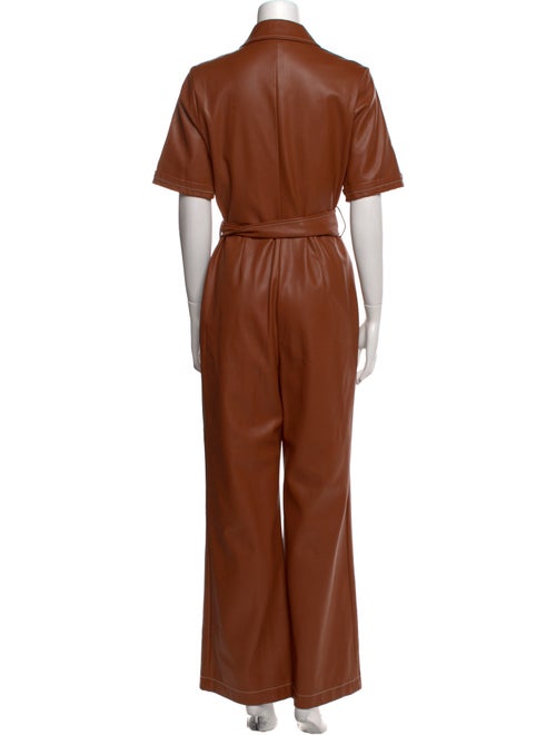 Staud Faux Leather Jumpsuit