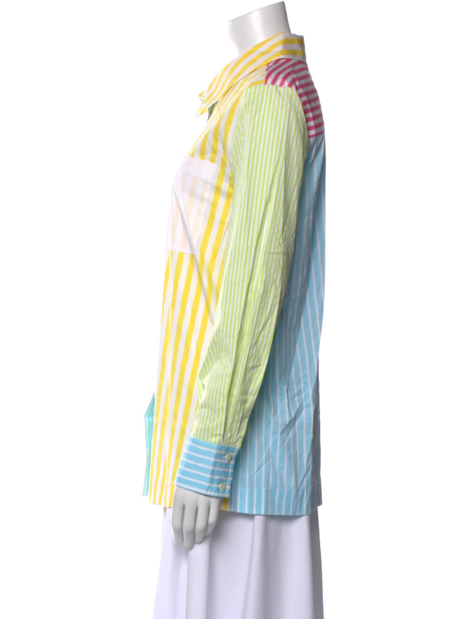 Staud Striped Long Sleeve Button-Up Top w/ Tags