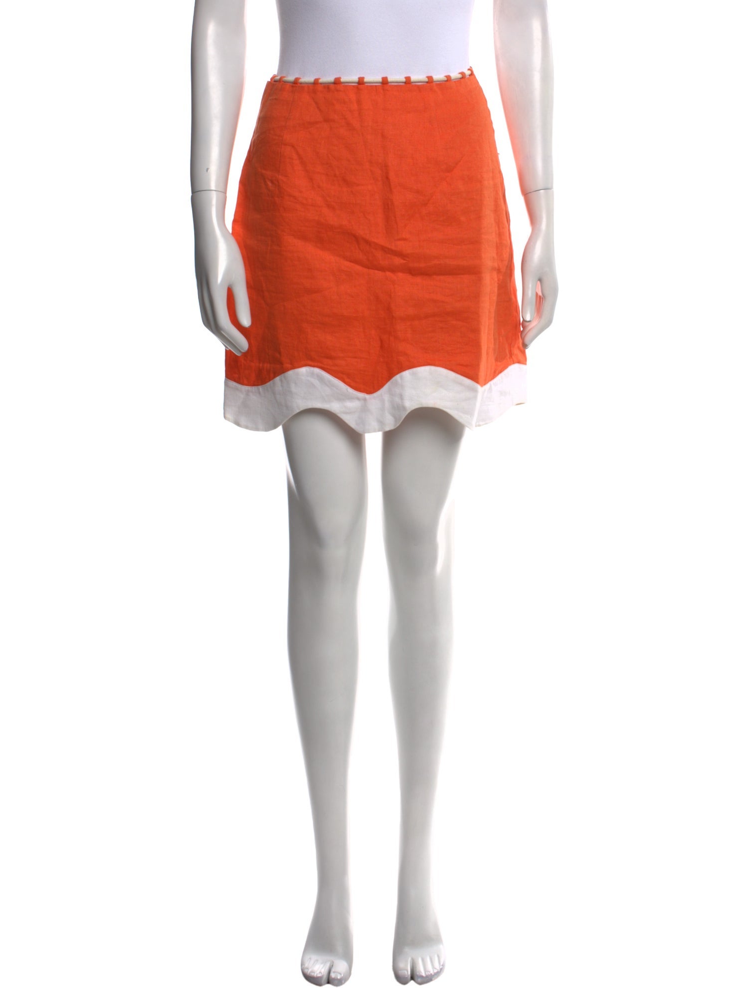 Staud Linen Mini Skirt