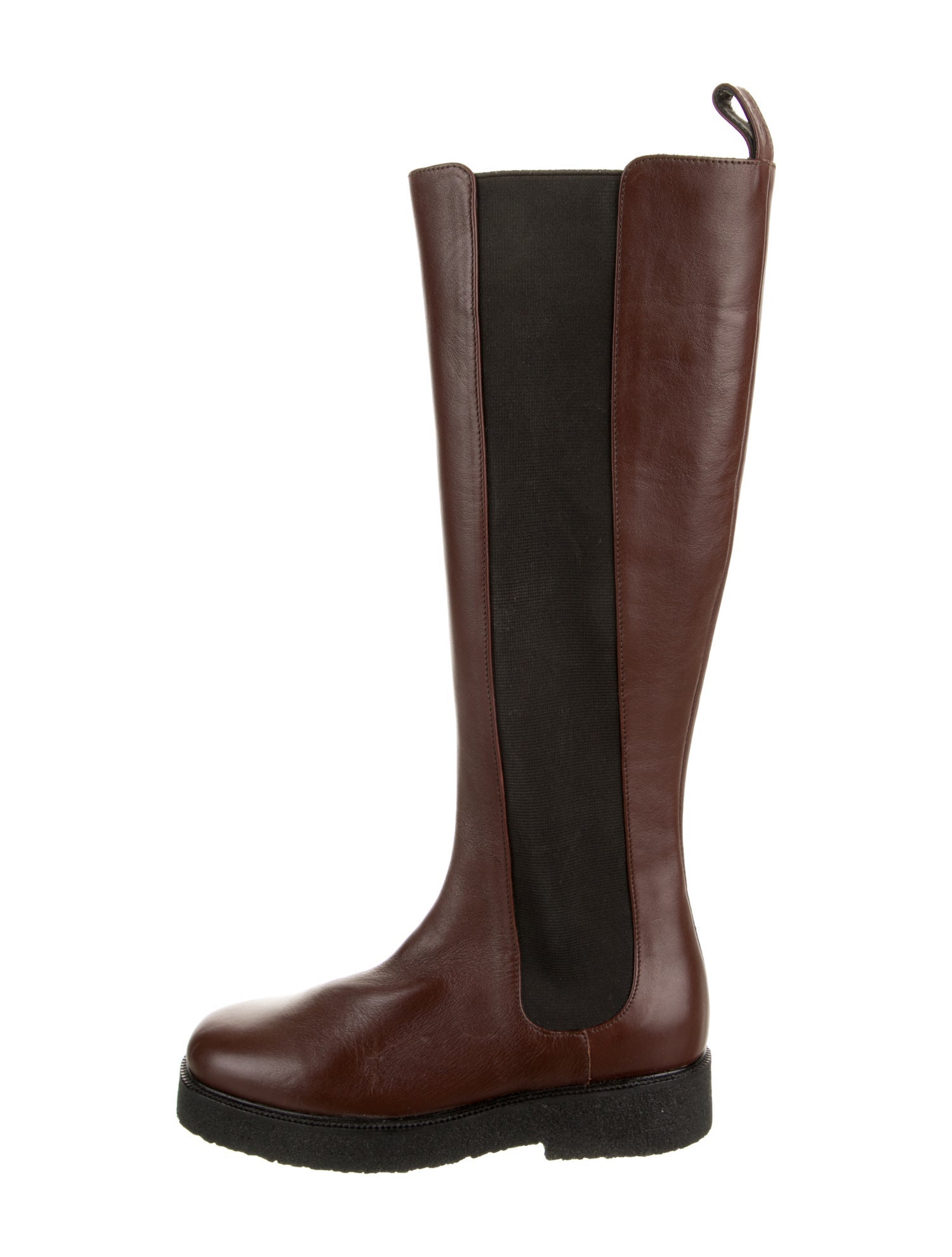 Staud Leather Colorblock Pattern Riding Boots