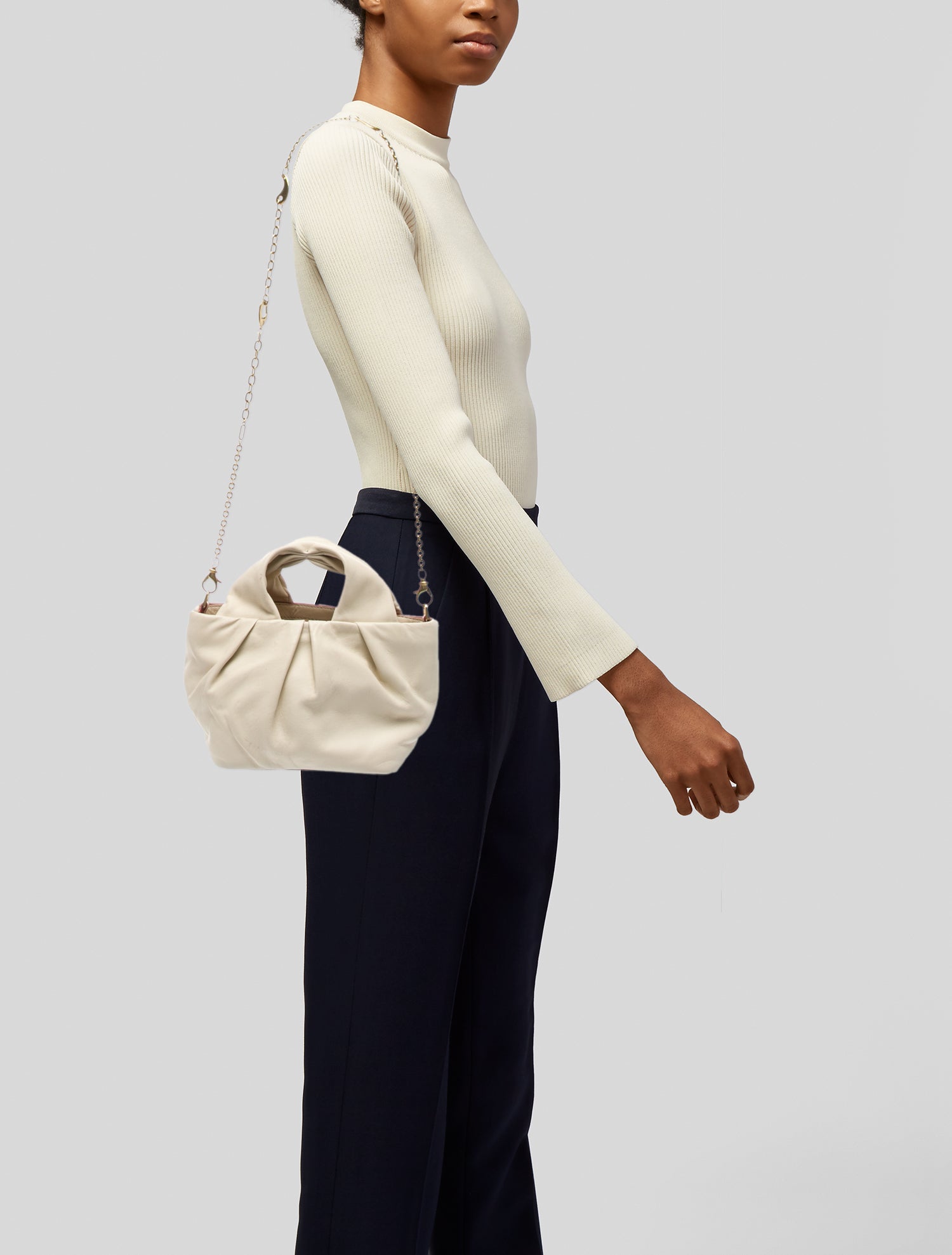 Staud Leather Top Handle Bag