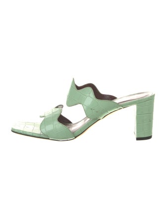 Staud Leather Scalloped Accent Slides