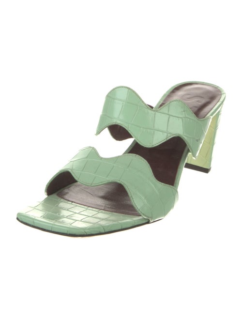 Staud Leather Scalloped Accent Slides