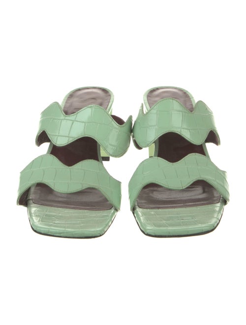 Staud Leather Scalloped Accent Slides