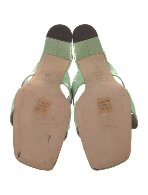 Staud Leather Scalloped Accent Slides