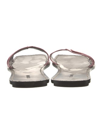 Staud Embossed Leather Slides