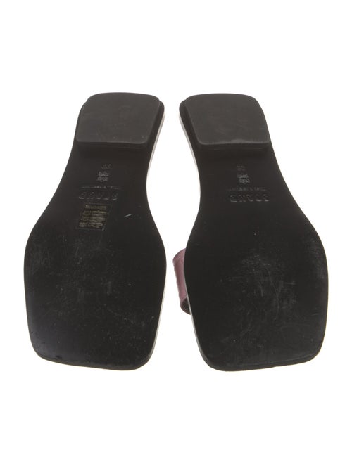 Staud Embossed Leather Slides
