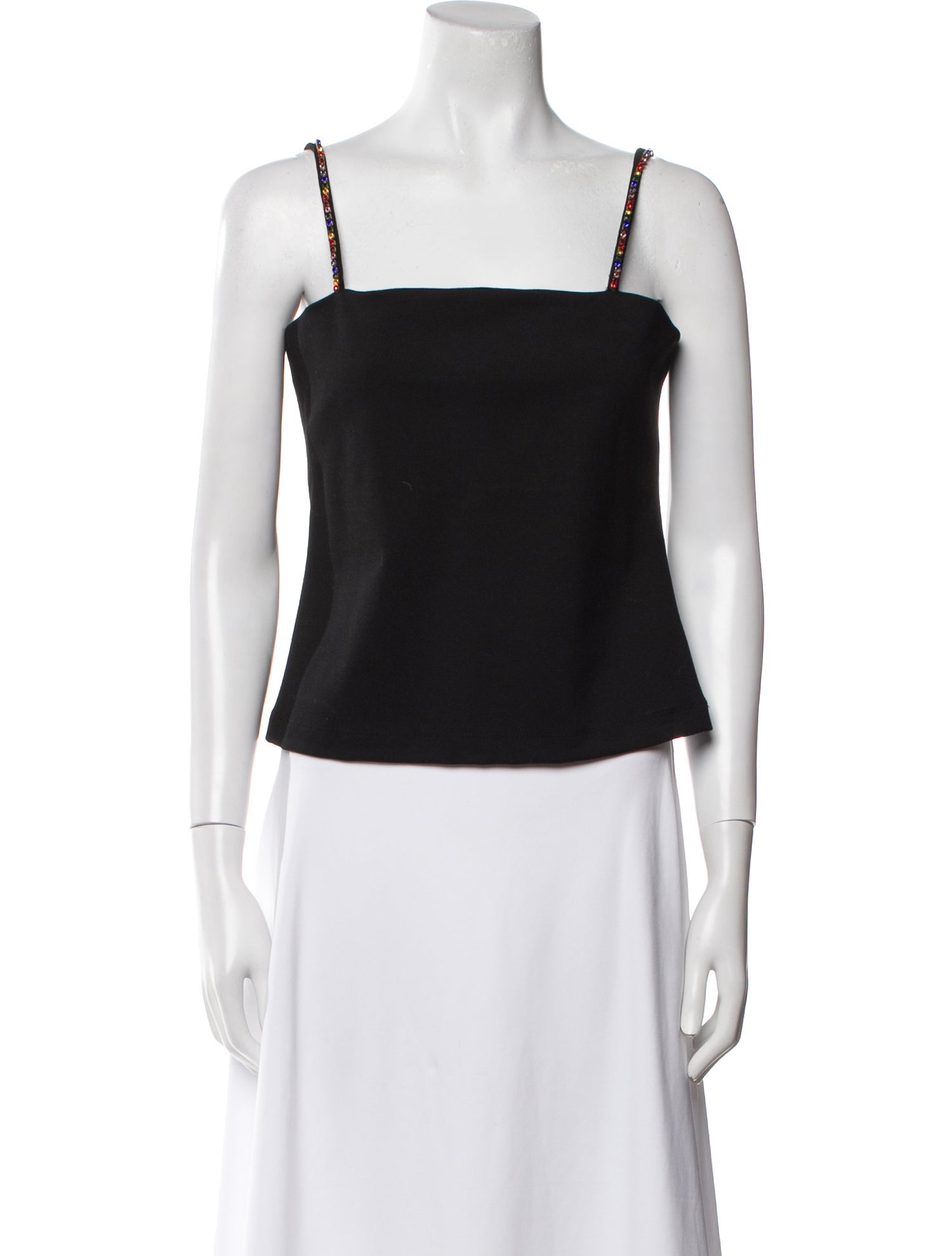 Staud Square Neckline Sleeveless Crop Top