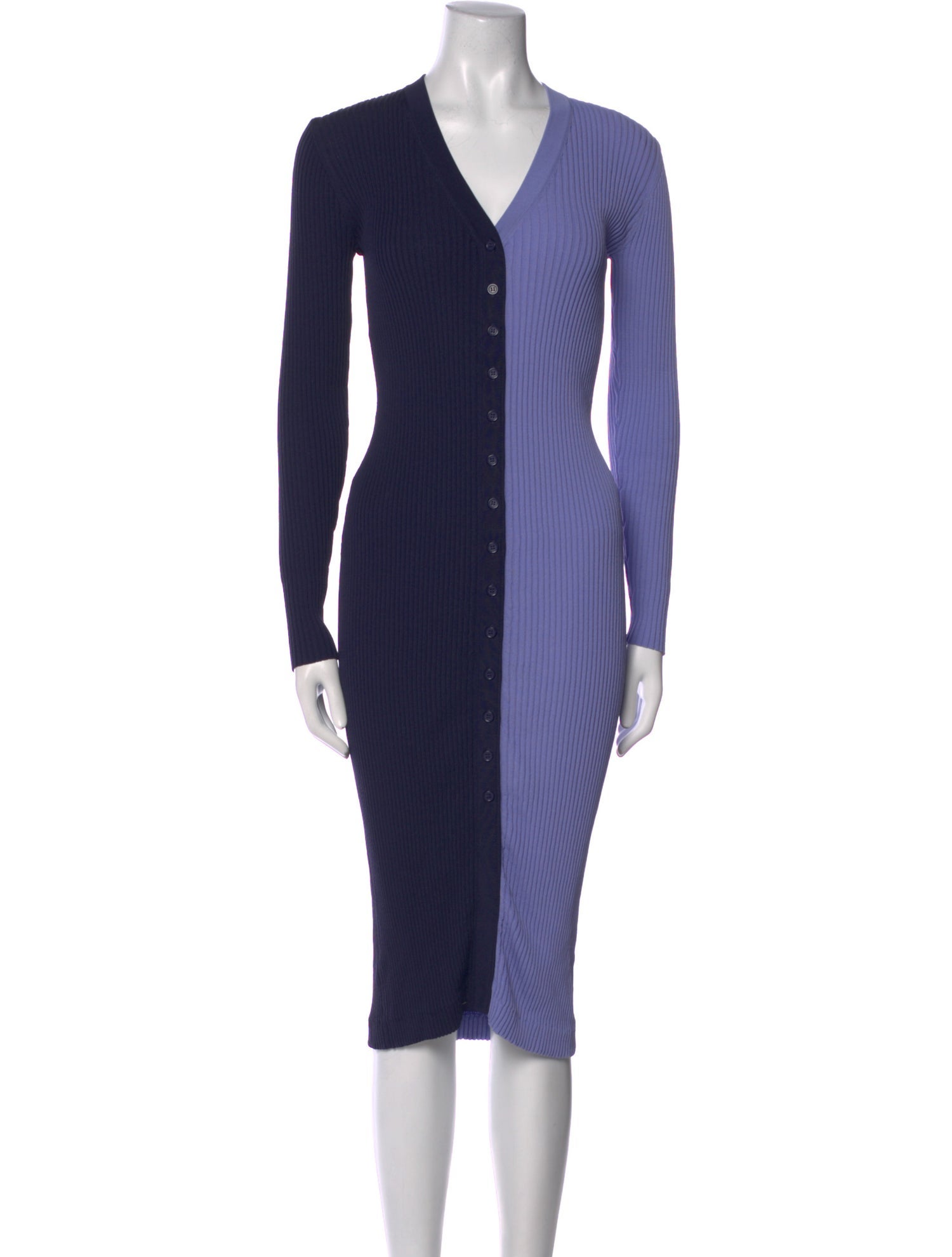 Staud V-Neck Midi Length Dress