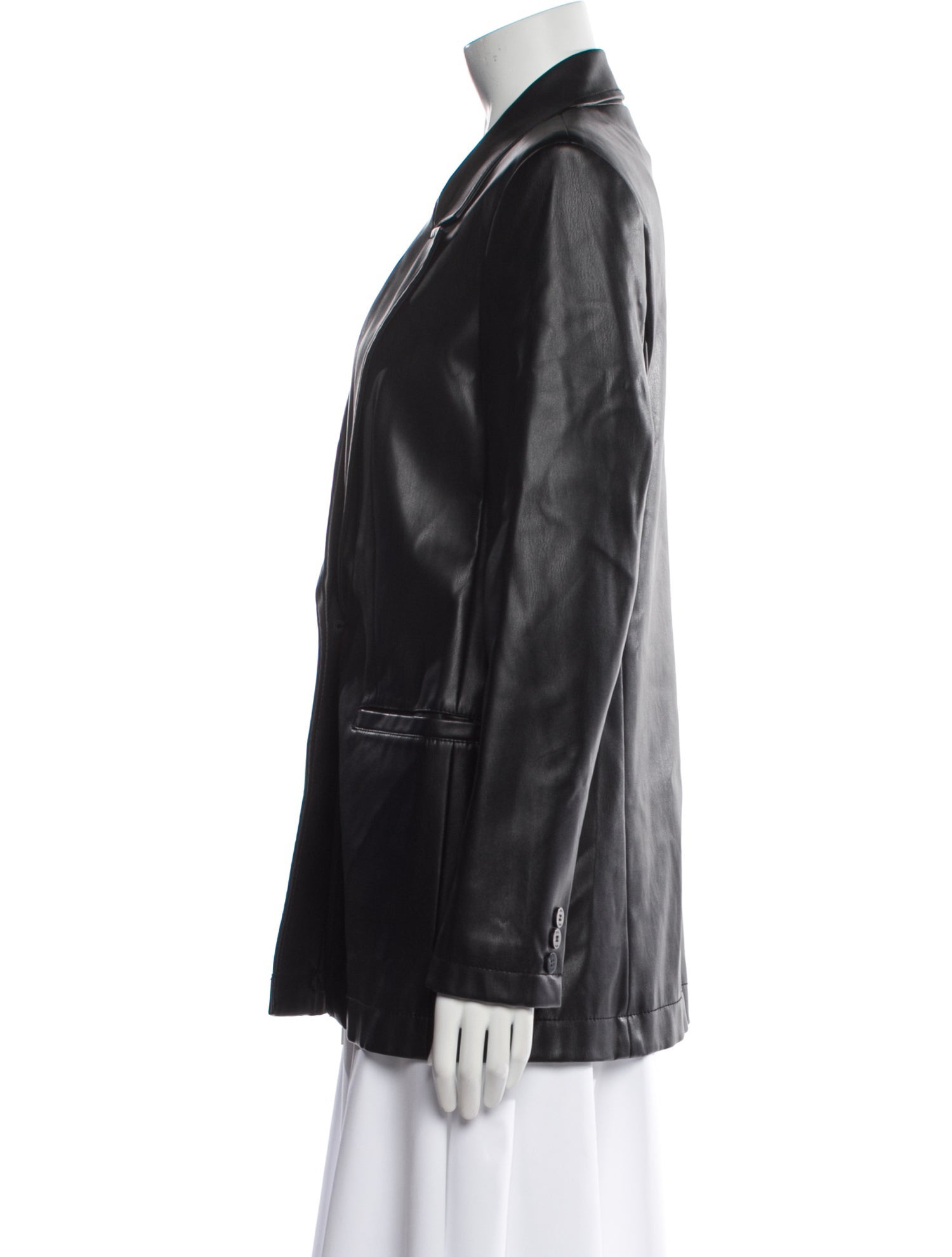 Staud Faux Leather Faux Fur Coat