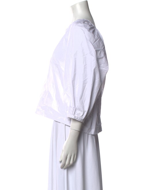 Staud V-Neck Three-Quarter Sleeve Button-Up Top