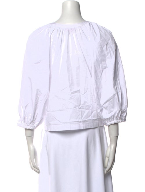 Staud V-Neck Three-Quarter Sleeve Button-Up Top