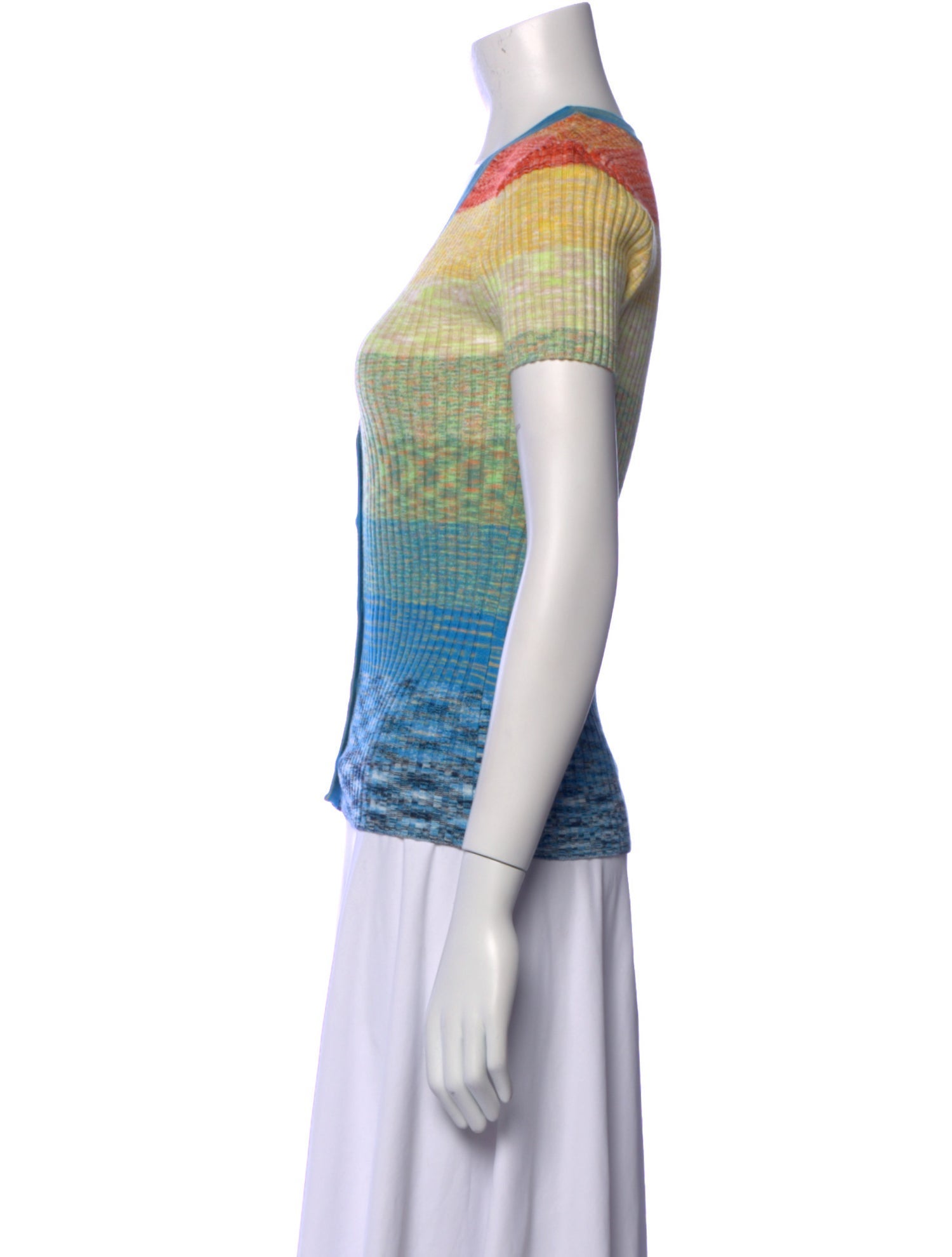 Staud Striped V-Neck Sweater