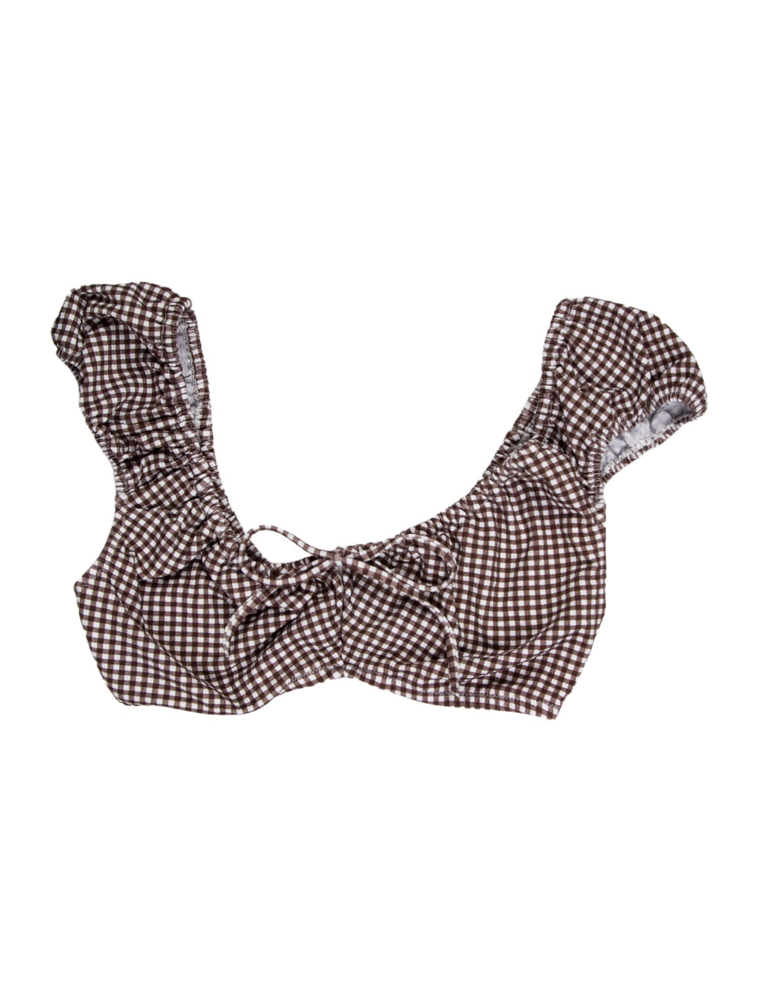 Staud Plaid Print Ruffle Embellishment Top w/ Tags