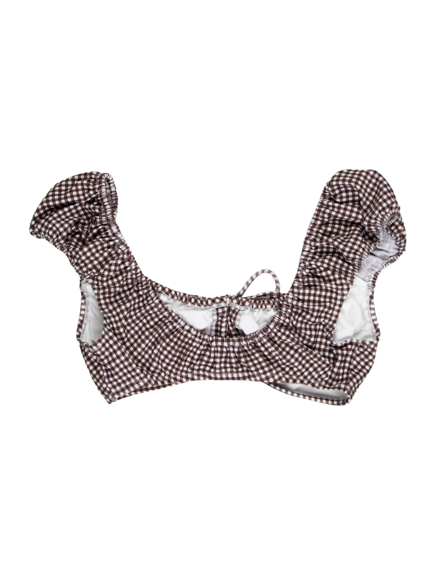 Staud Plaid Print Ruffle Embellishment Top w/ Tags