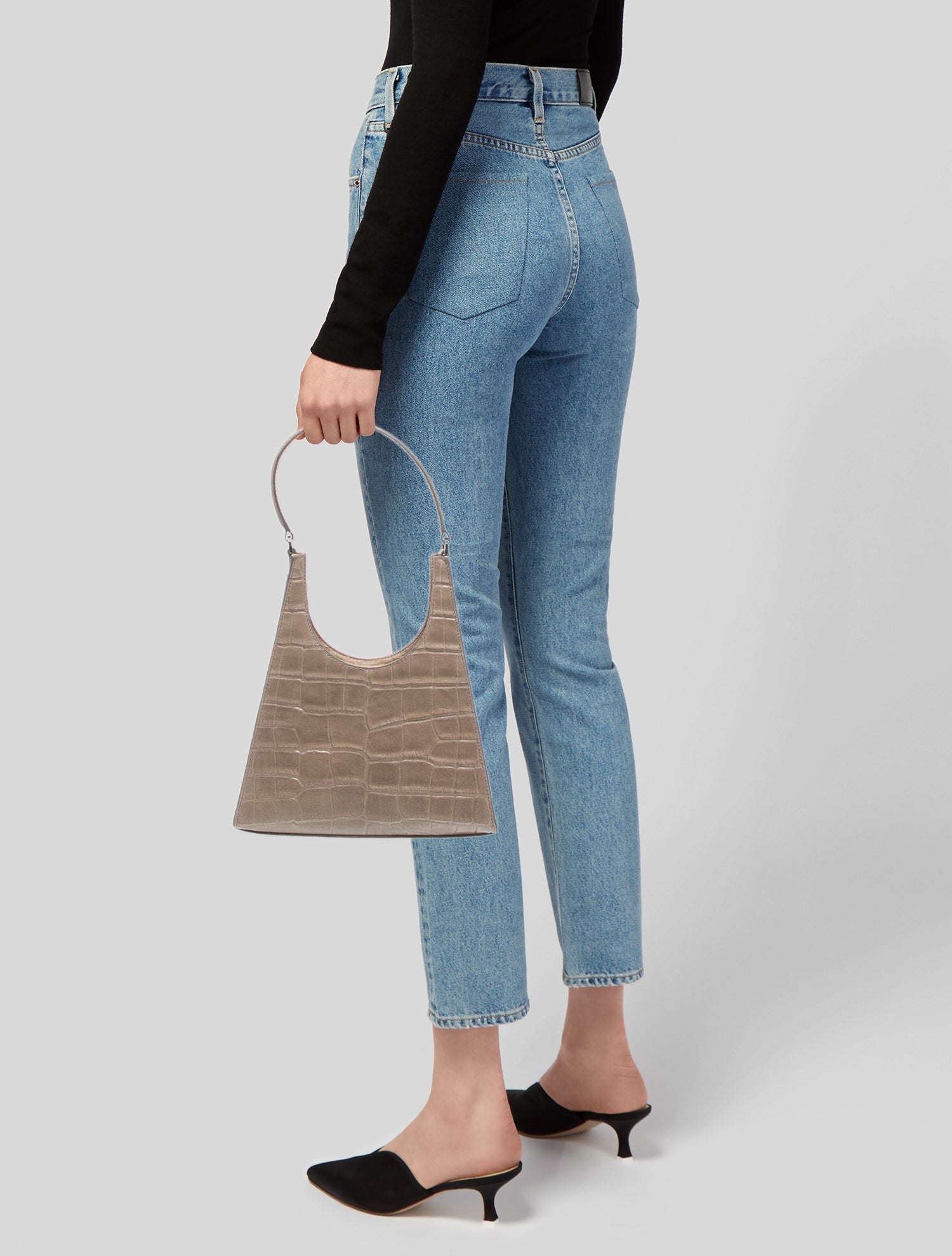 Staud Embossed Leather Shoulder Bag