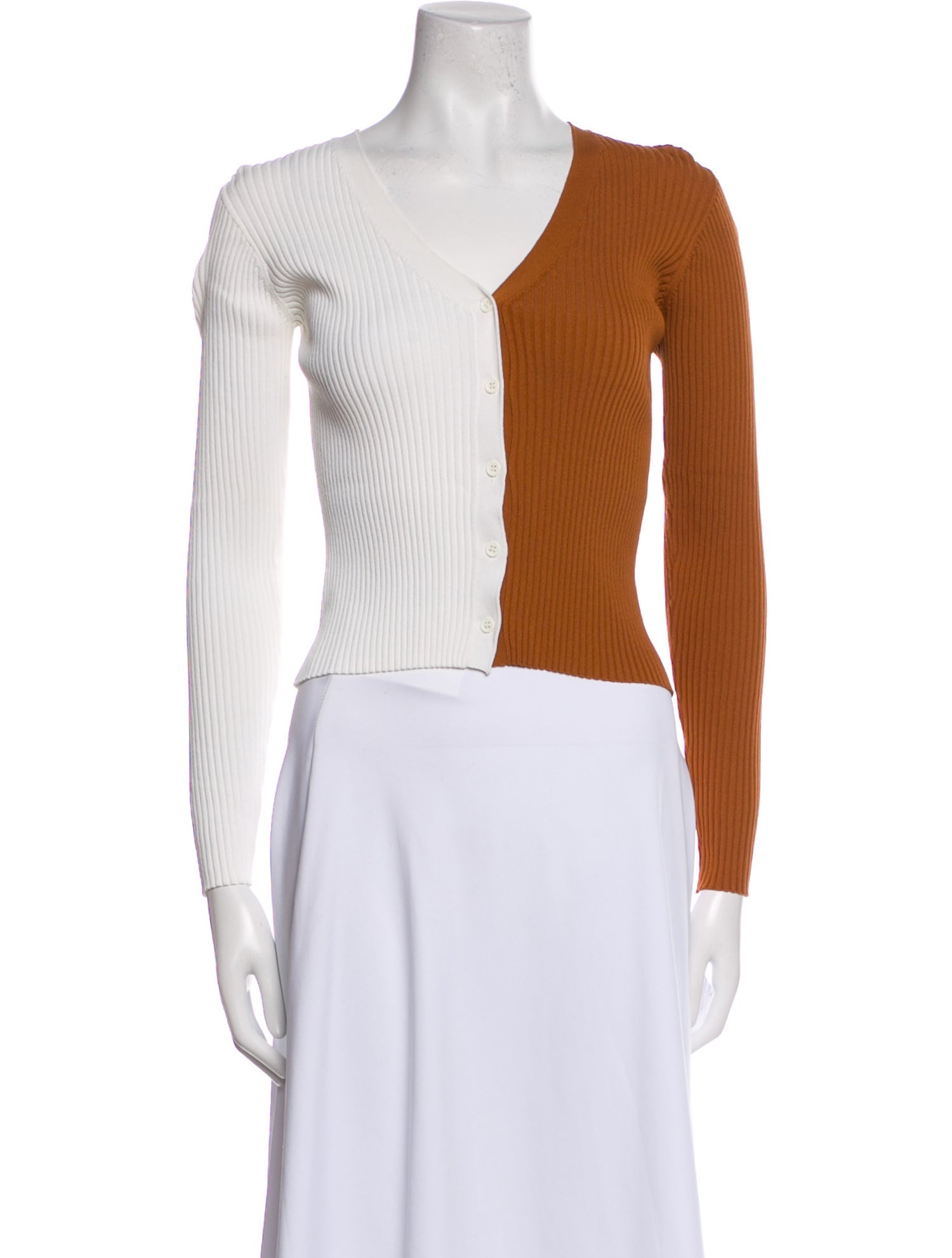 Staud V-Neck Long Sleeve Crop Top