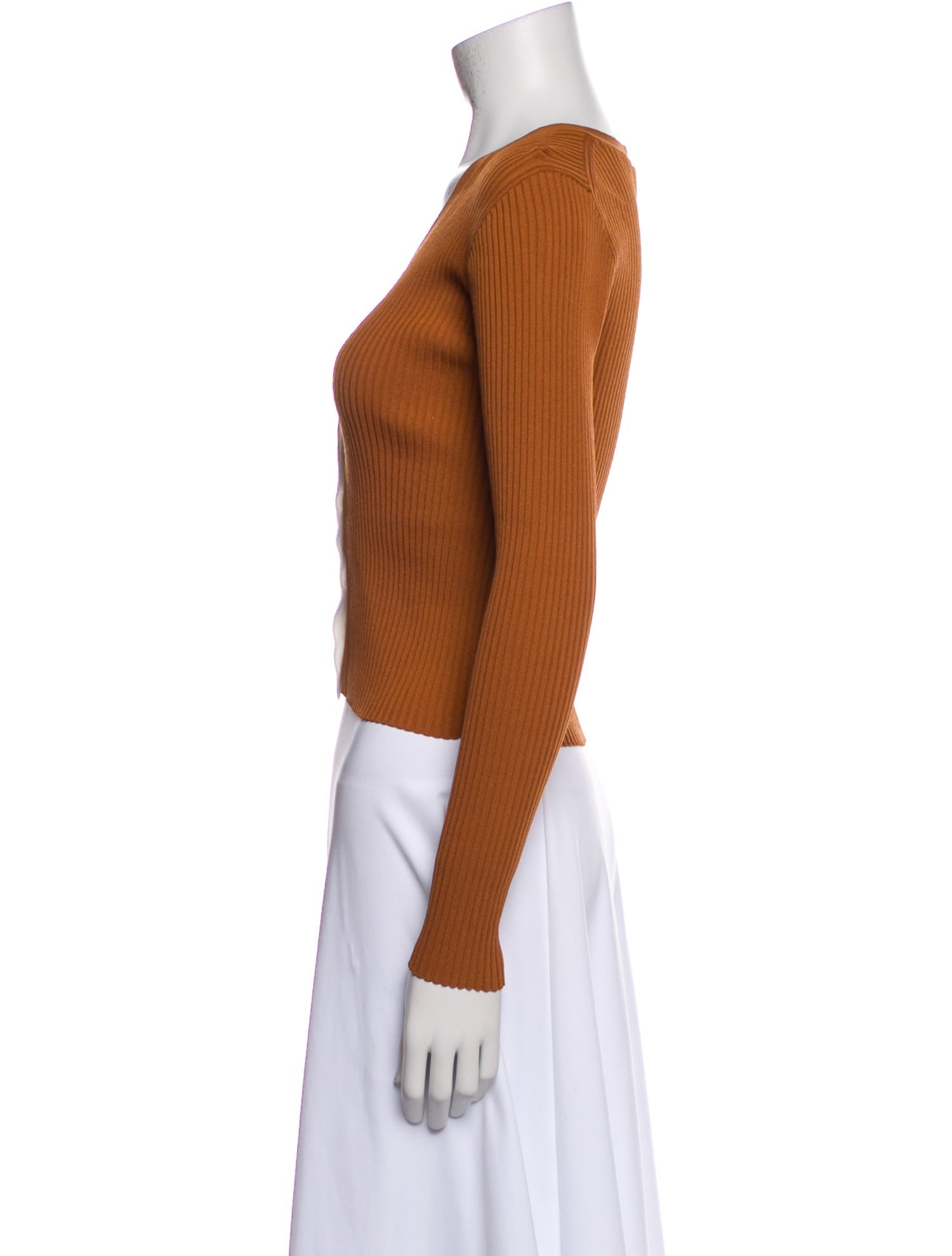 Staud V-Neck Long Sleeve Crop Top