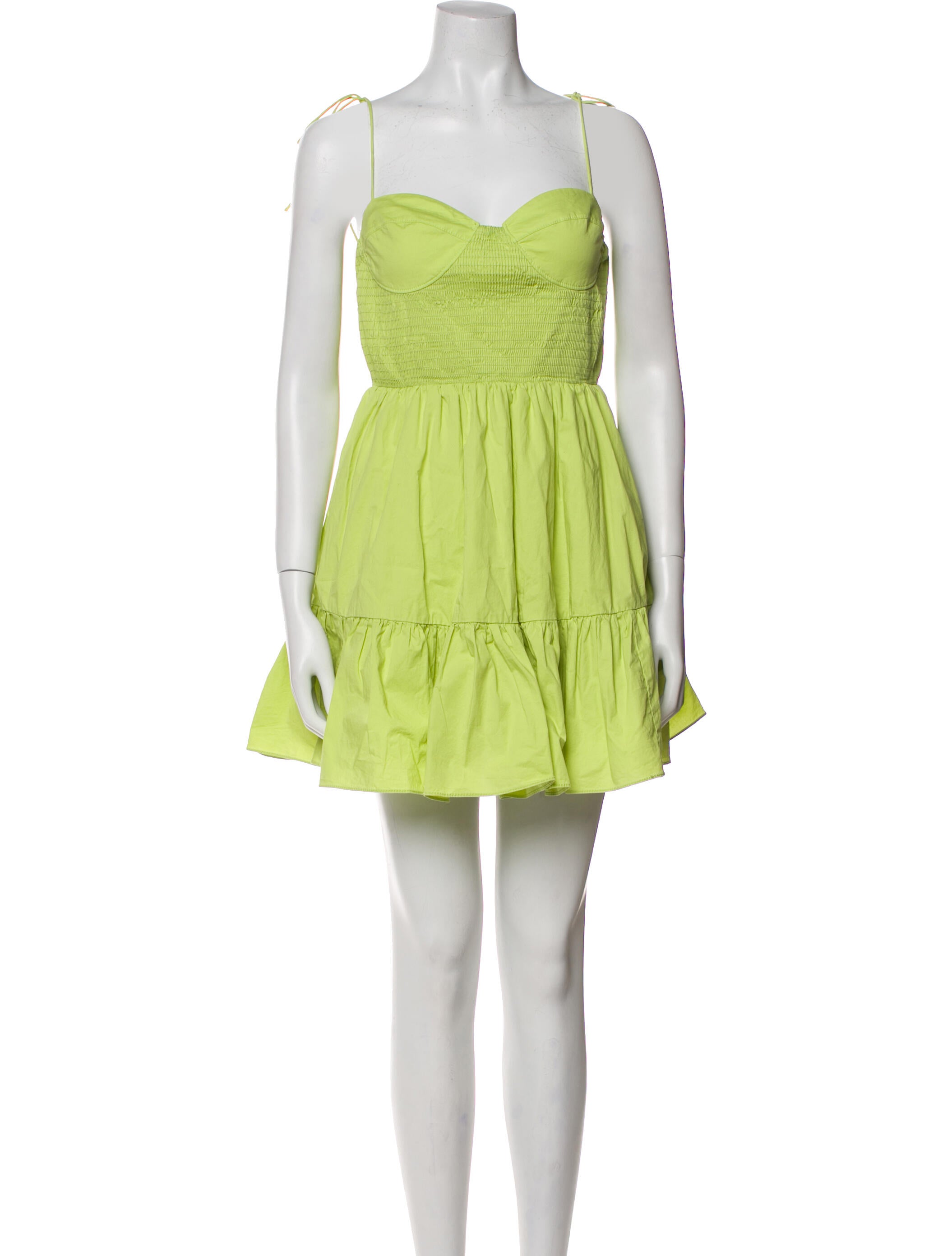green emerald velvet dress STAUD, Ramona Dress in Sergeant Green, Size Xs main image 1