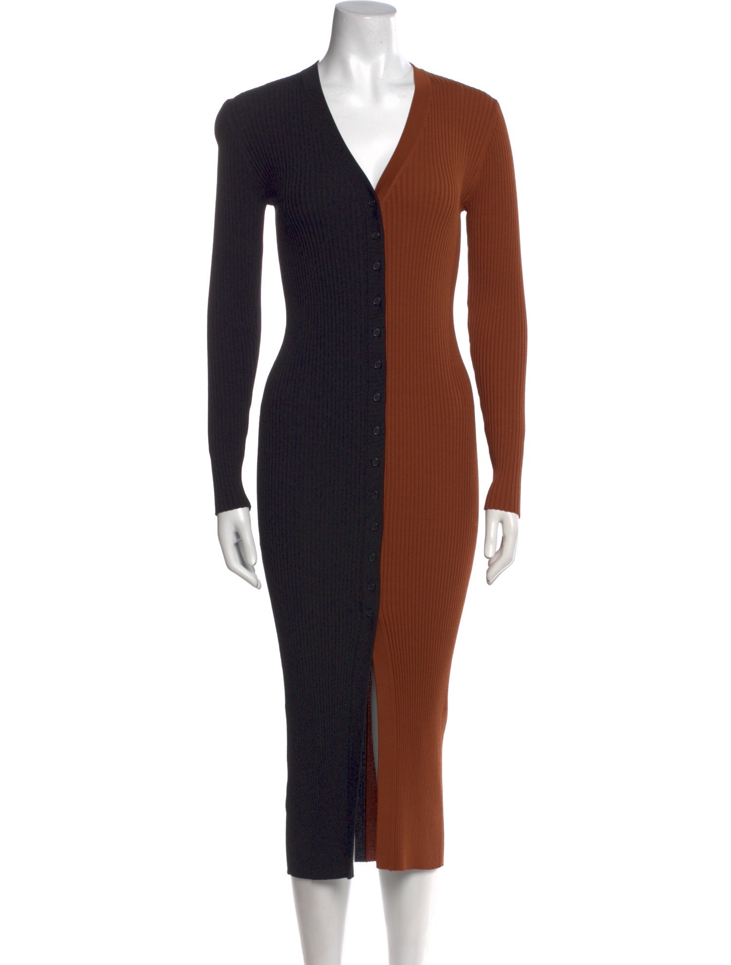 Staud Colorblock Pattern Midi Length Dress