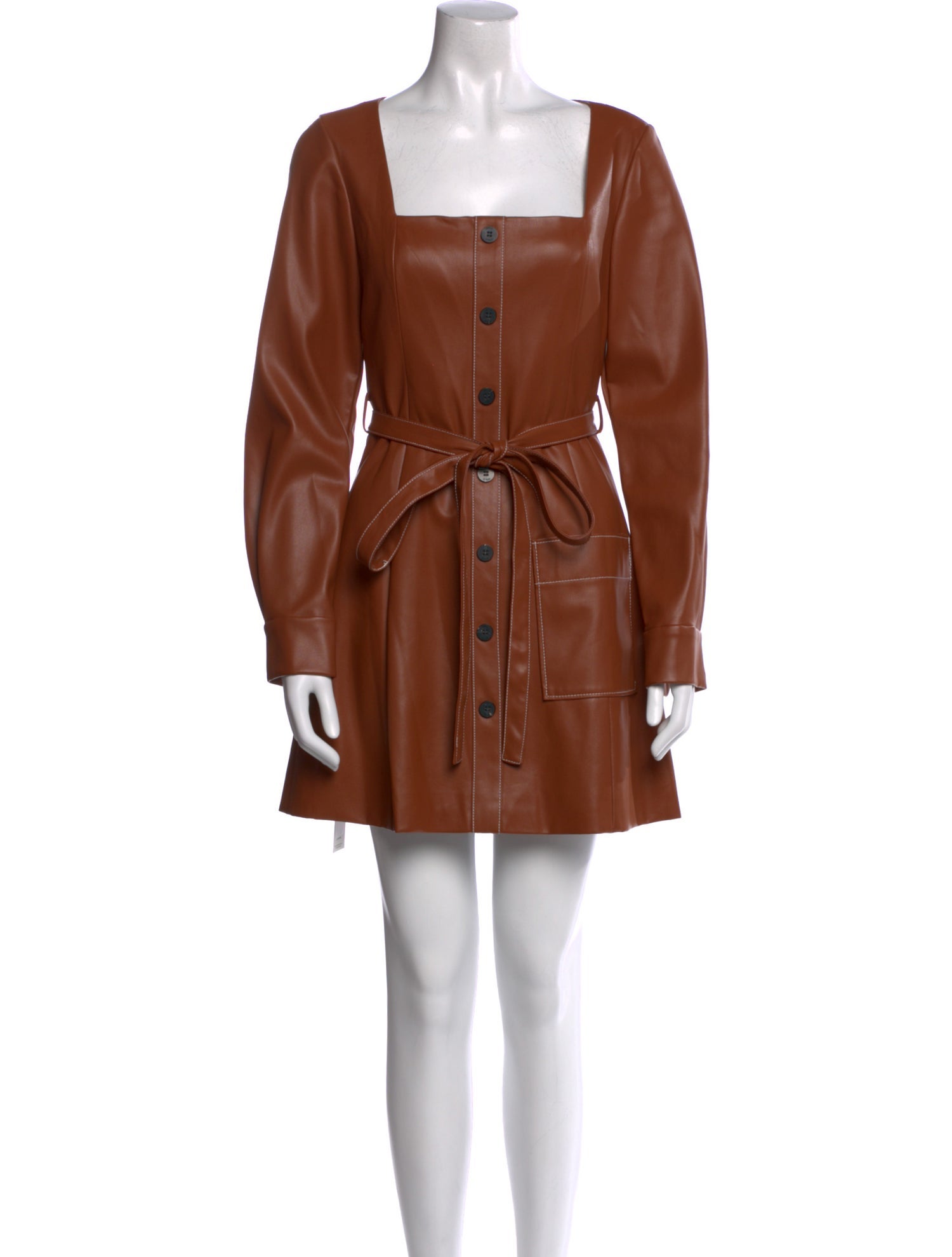 Staud Faux Leather Mini Dress w/ Tags