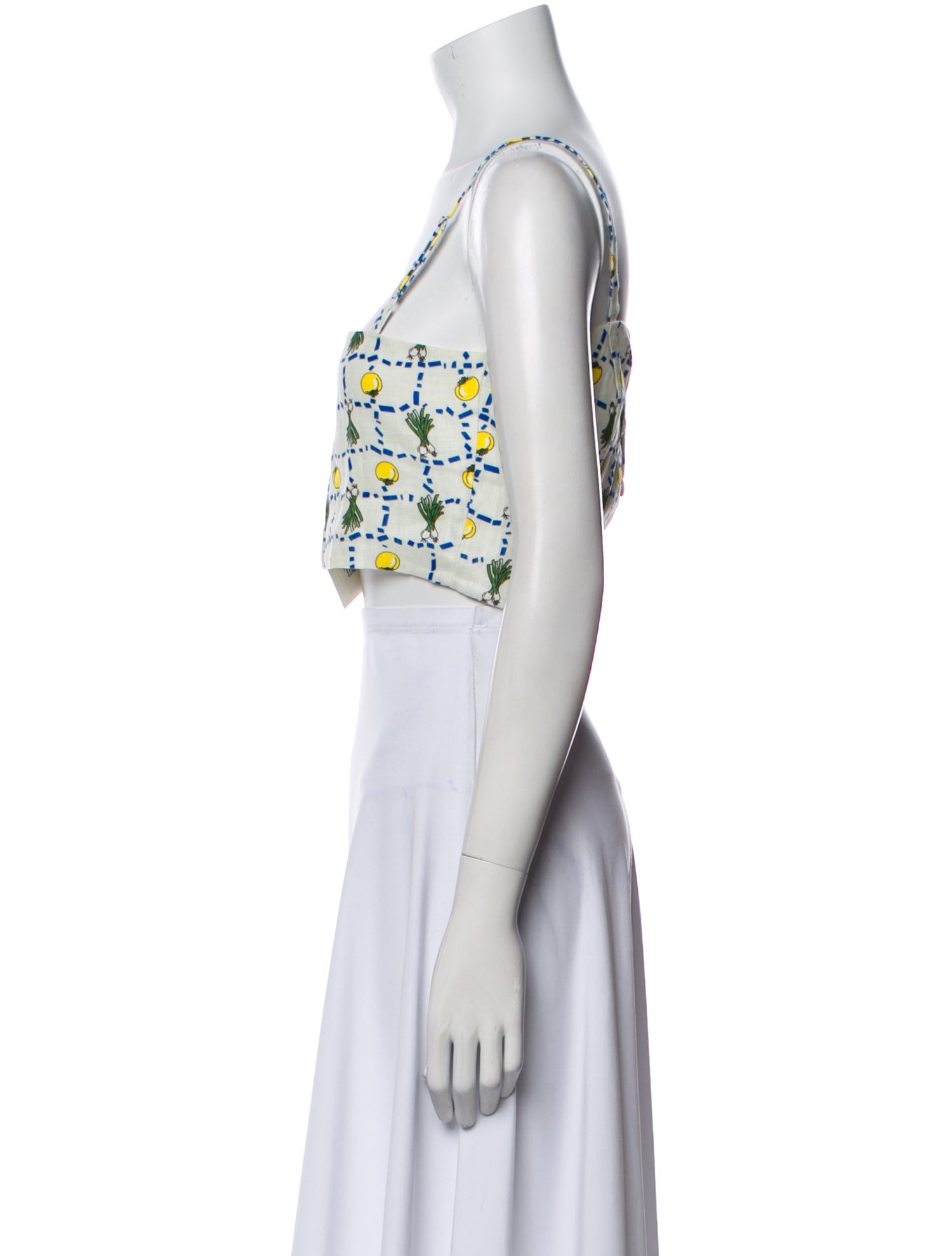 Staud Linen Printed Crop Top