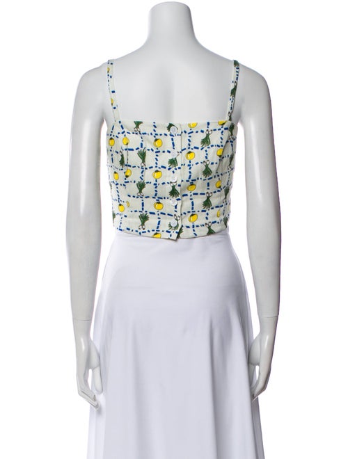 Staud Linen Printed Crop Top