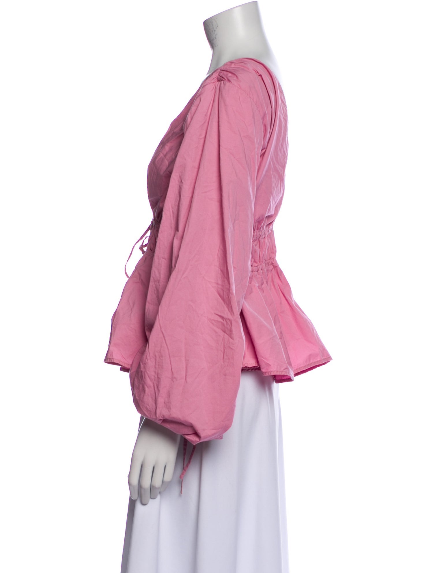 Staud V-Neck Three-Quarter Sleeve Blouse