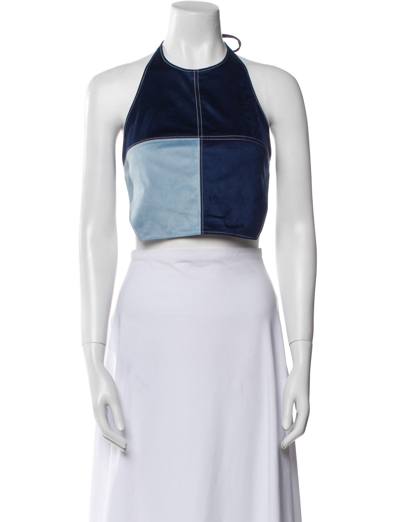 Staud Halterneck Sleeveless Crop Top