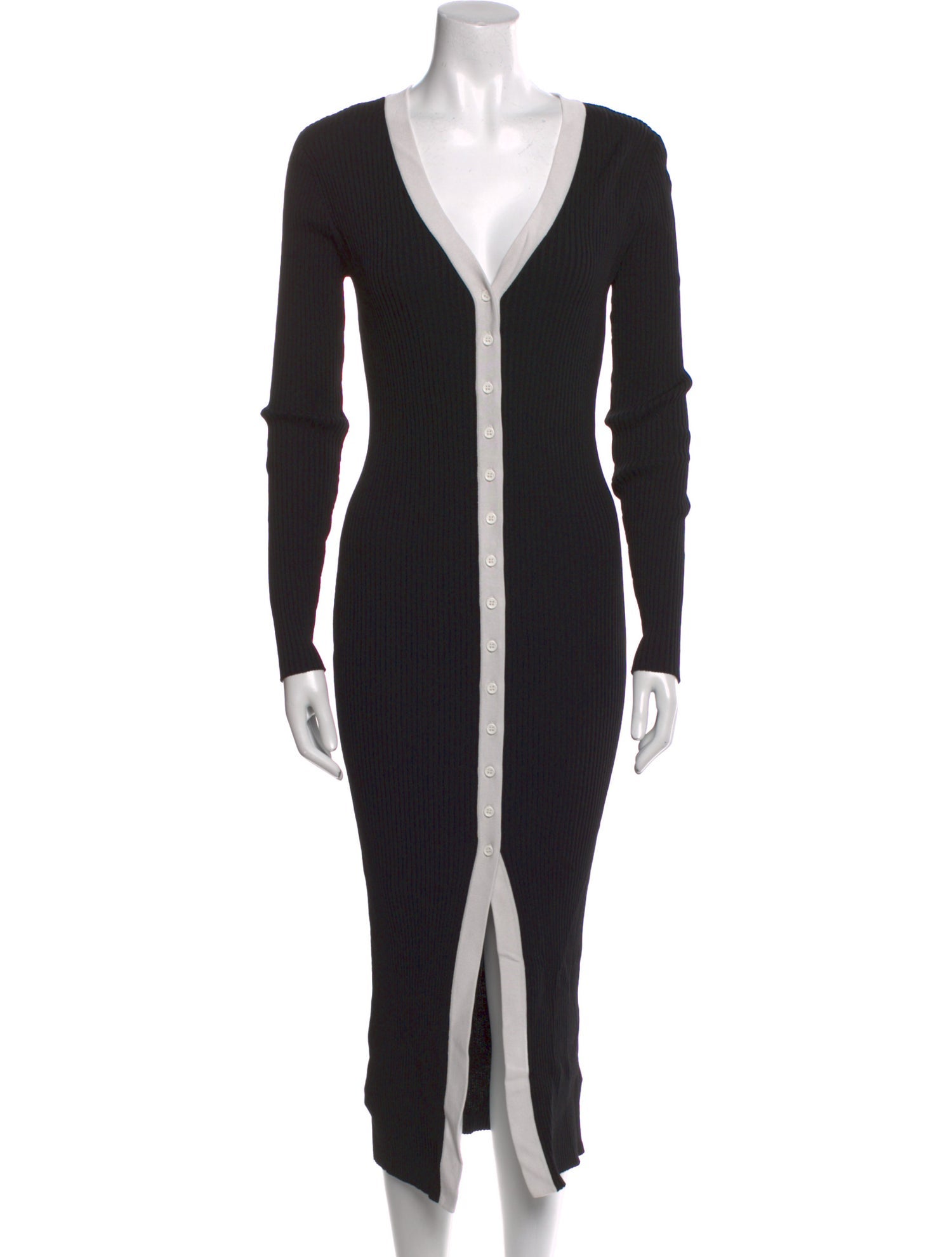 Staud V-Neck Midi Length Dress