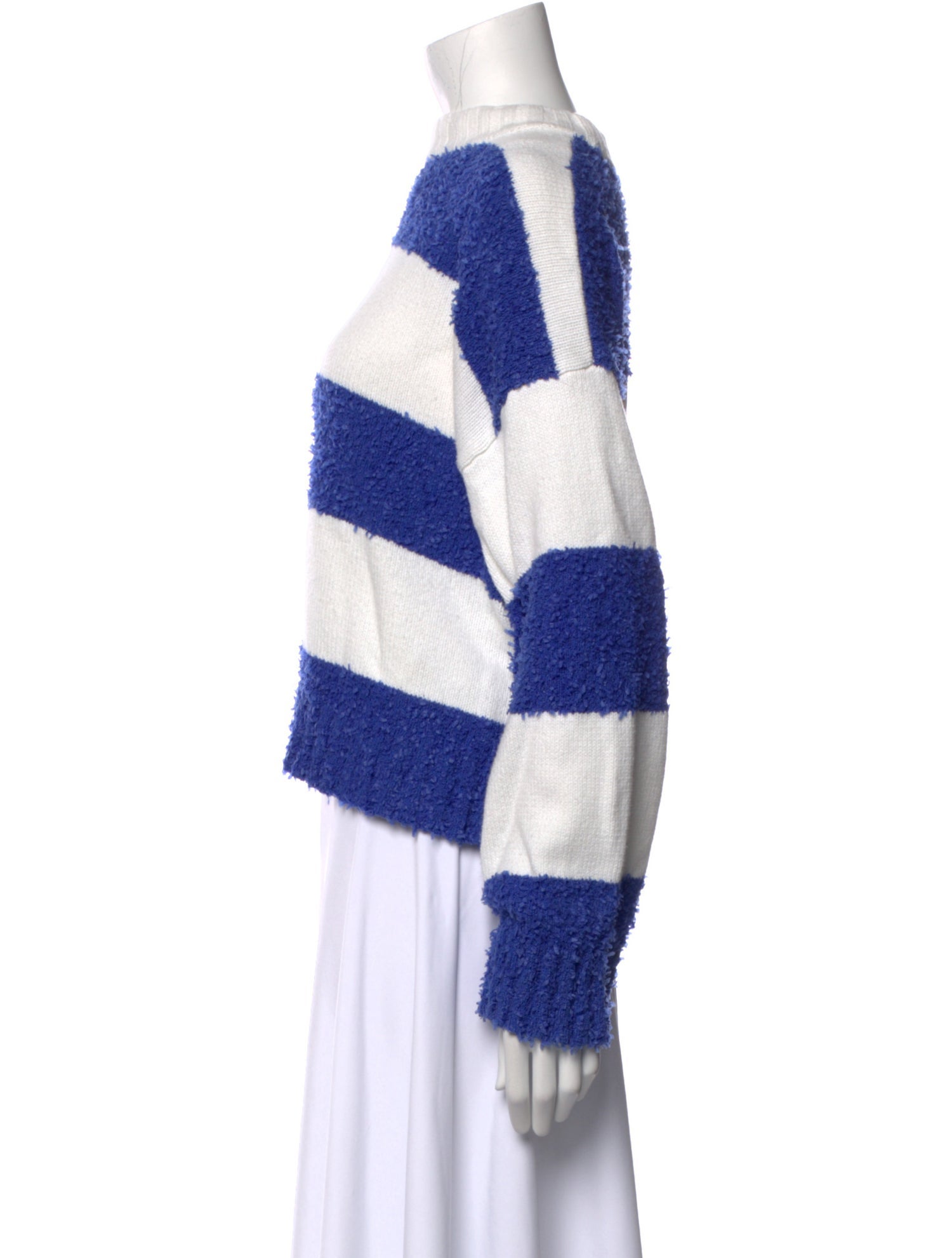 Staud Striped Bateau Neckline Sweater