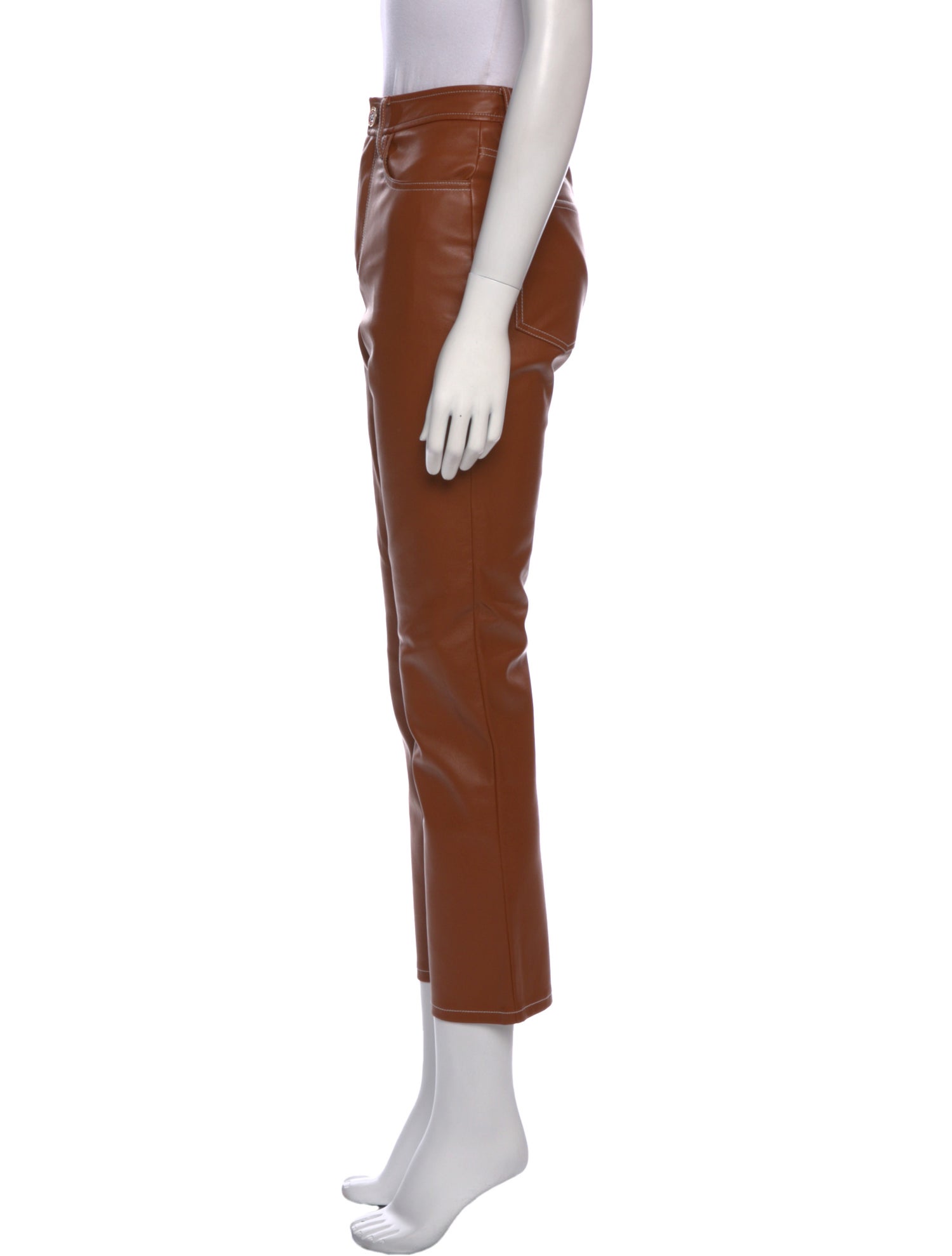 Staud Faux Leather Straight Leg Pants