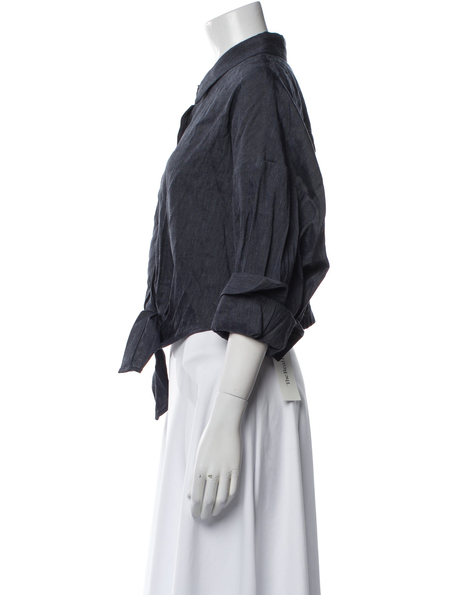 Staud Three-Quarter Sleeve Crop Top