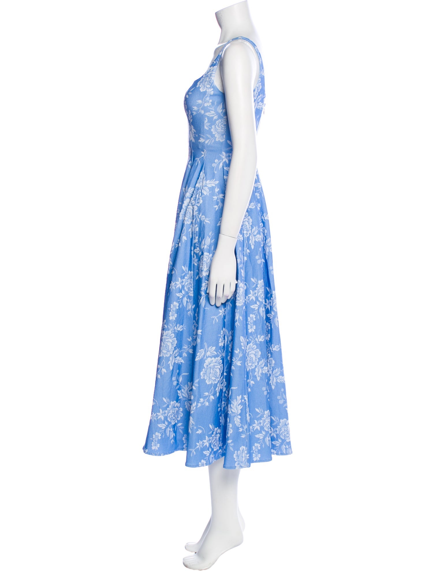 Staud Floral Print Midi Length Dress w/ Tags