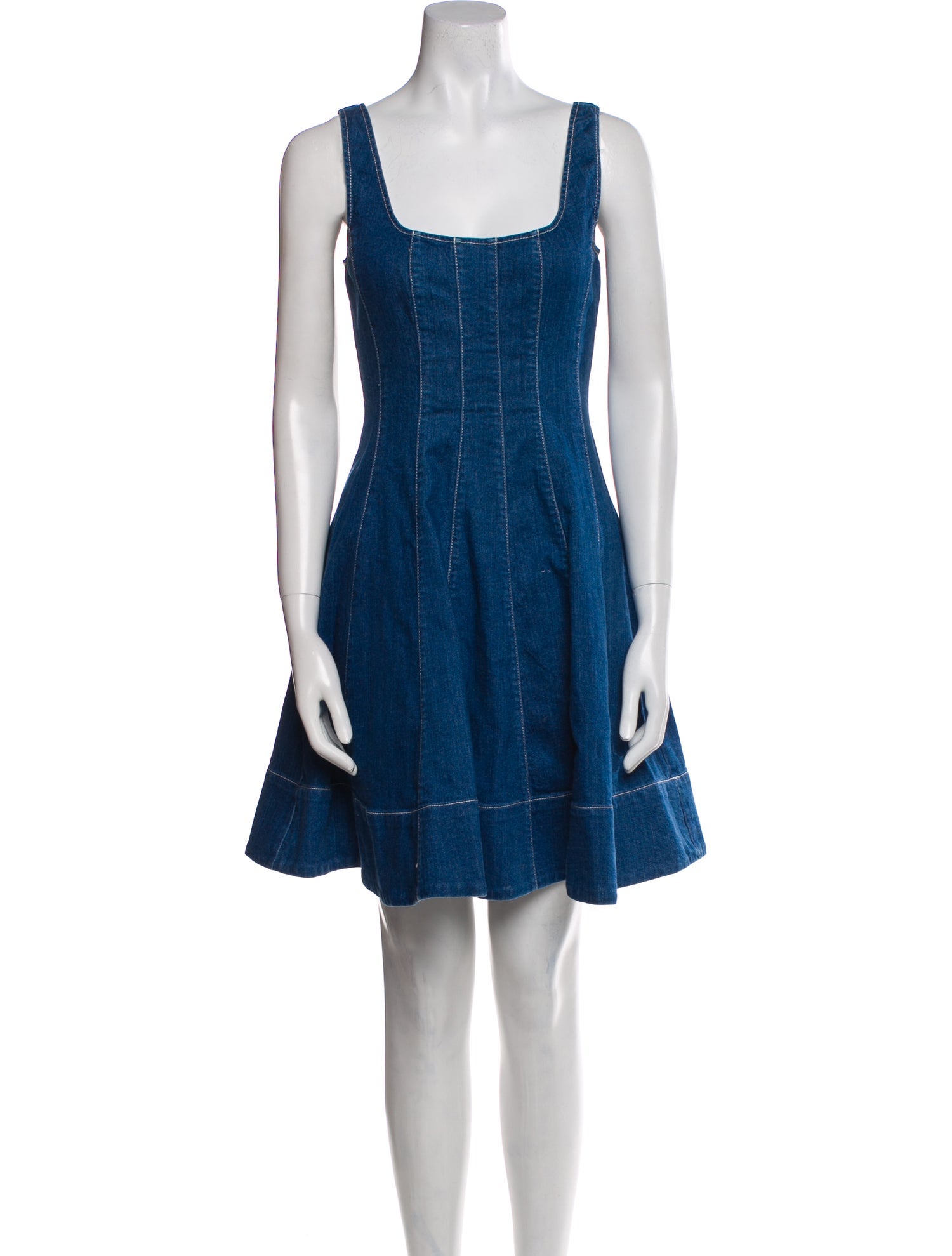 Staud Square Neckline Mini Dress