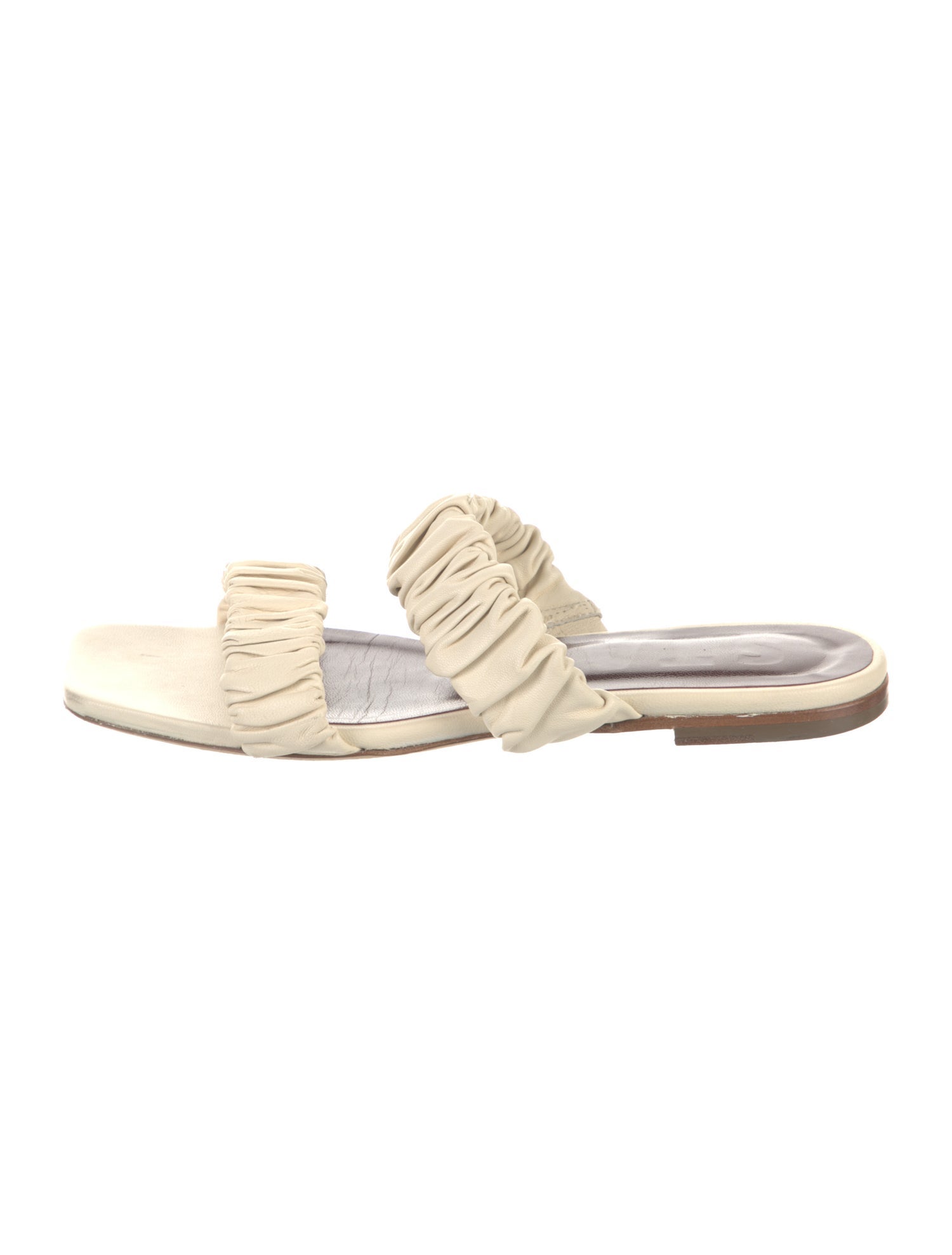 Staud Leather Pleated Accents Slides