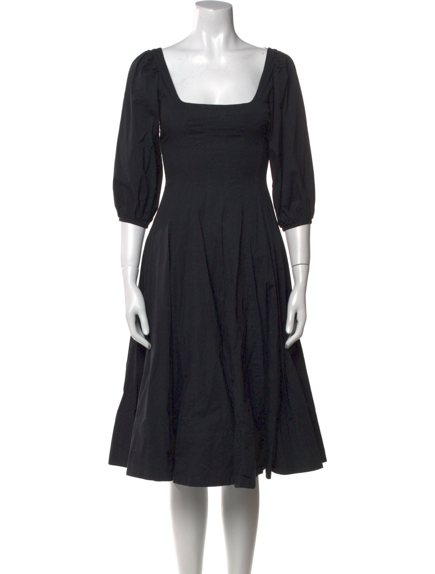 Staud Square Neckline Midi Length Dress - Black Dresses, Clothing - WSTFG99061 | The RealReal Staud Square Neckline Midi Length Dress - Black Dresses, Clothing - WSTFG99061 | The RealReal
