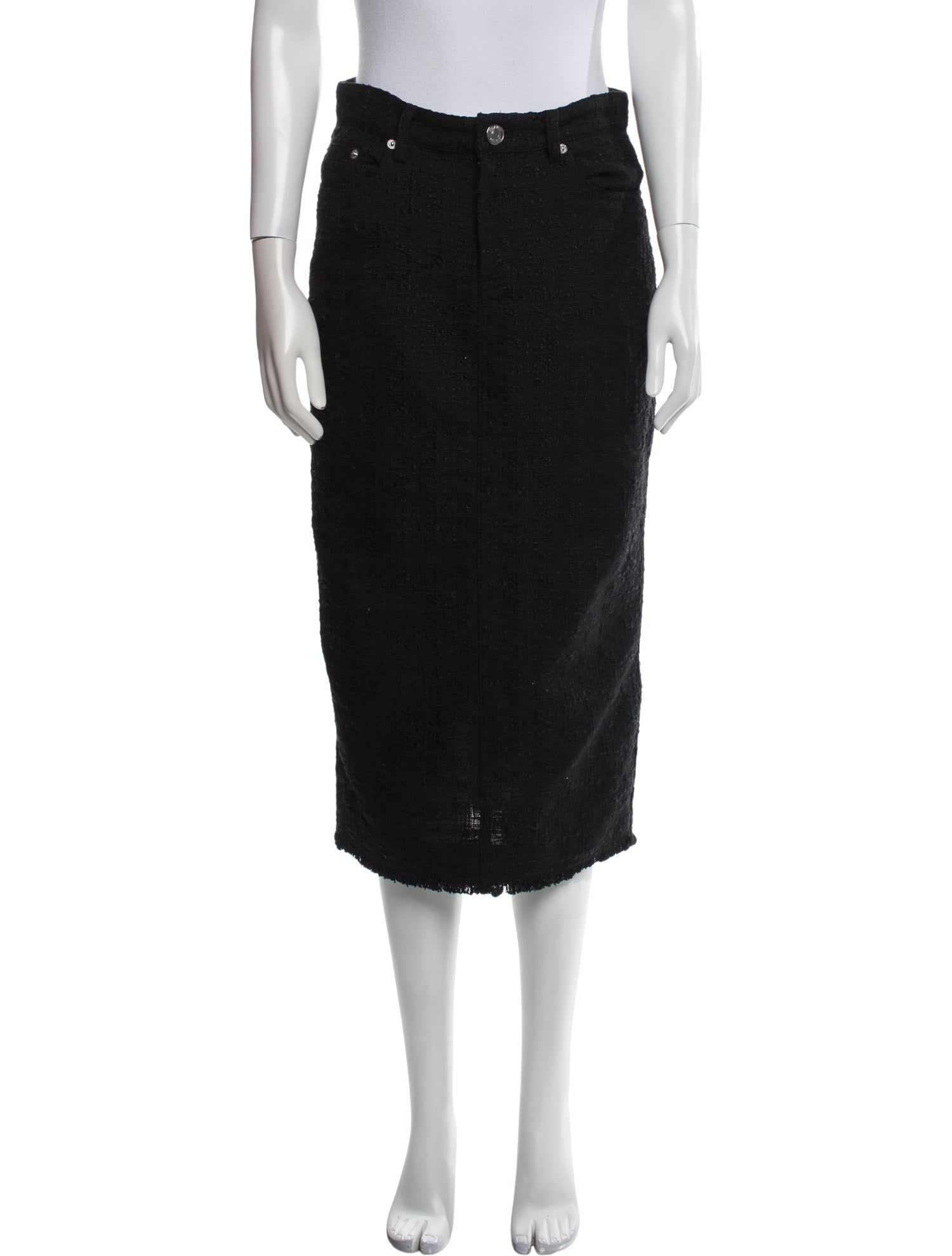 Staud Fringe Trim Accent Midi Length Skirt