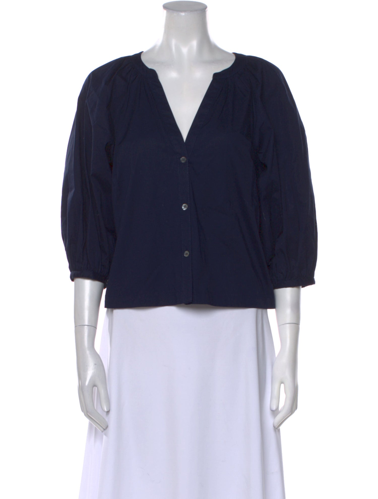 Staud V-Neck Three-Quarter Sleeve Crop Top w/ Tags