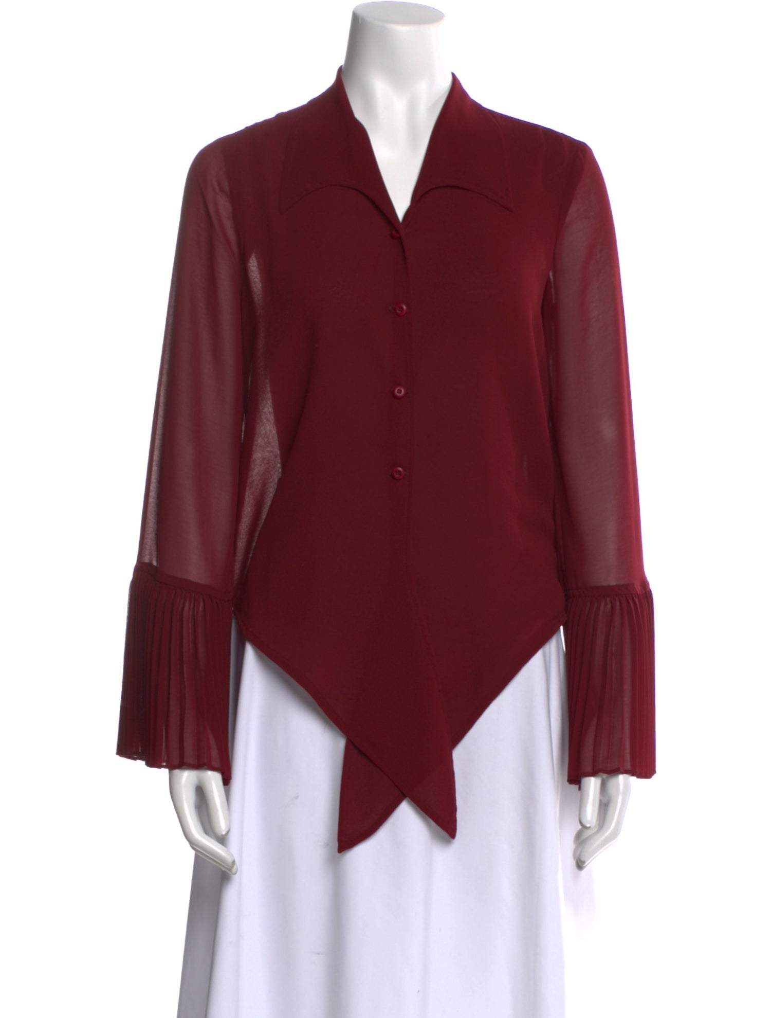 Staud V-Neck Long Sleeve Blouse