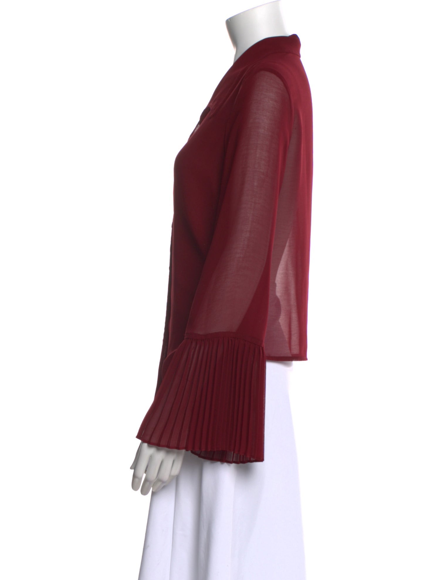 Staud V-Neck Long Sleeve Blouse