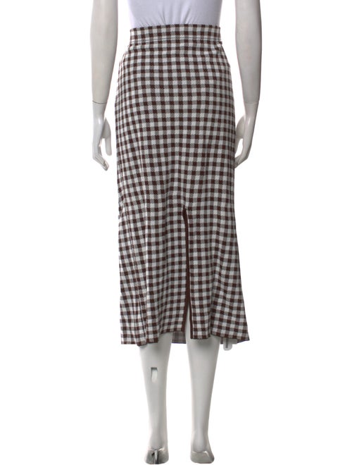 Staud Plaid Print Midi Length Skirt