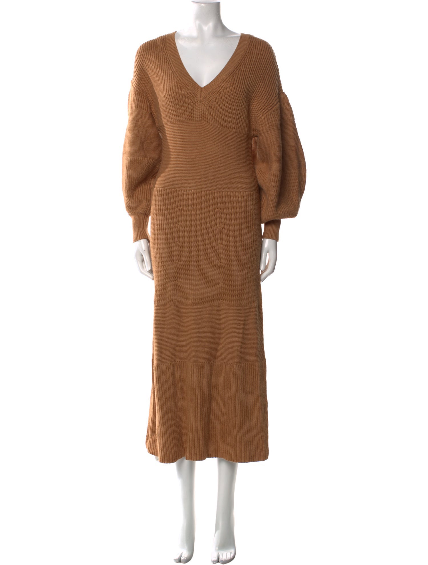 Staud V-Neck Midi Length Dress